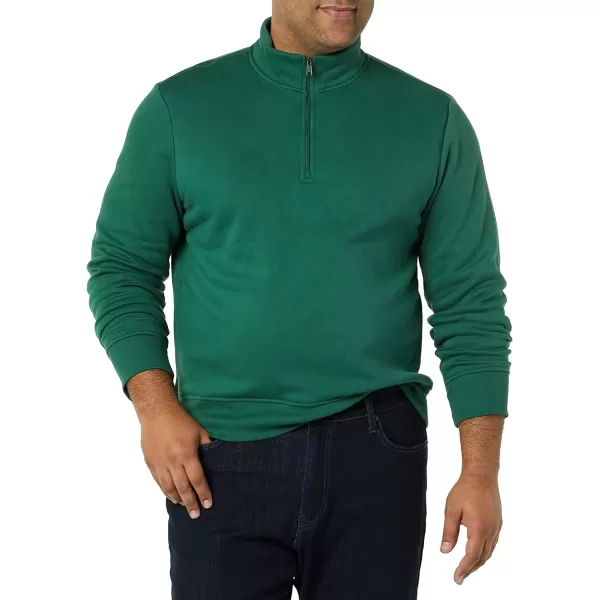 Amazon Essentials Mens LongSleeve QuarterZip Fleece SweatshirtGreen