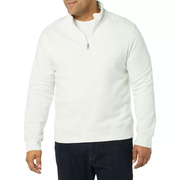 Amazon Essentials Mens LongSleeve QuarterZip Fleece SweatshirtLight Grey