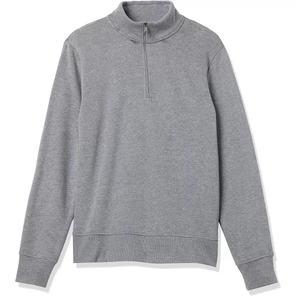 Amazon Essentials Mens LongSleeve QuarterZip Fleece SweatshirtMedium Grey Heather