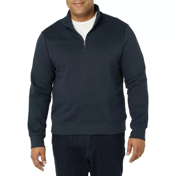 Amazon Essentials Mens LongSleeve QuarterZip Fleece SweatshirtNavy