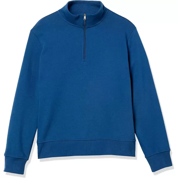 Amazon Essentials Mens LongSleeve QuarterZip Fleece SweatshirtTeal Blue