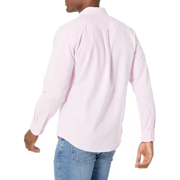 Amazon Essentials Mens LongSleeve RegularFit Stretch Oxford Shirt Available in Big  TallPale Pink