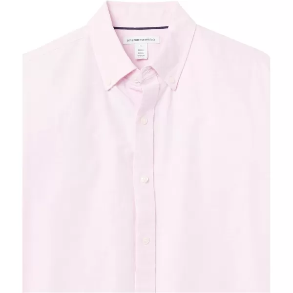 Amazon Essentials Mens LongSleeve RegularFit Stretch Oxford Shirt Available in Big  TallPale Pink