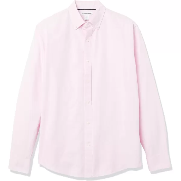 Amazon Essentials Mens LongSleeve RegularFit Stretch Oxford Shirt Available in Big  TallPale Pink