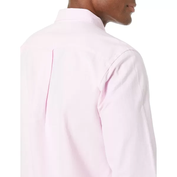 Amazon Essentials Mens LongSleeve RegularFit Stretch Oxford Shirt Available in Big  TallPale Pink