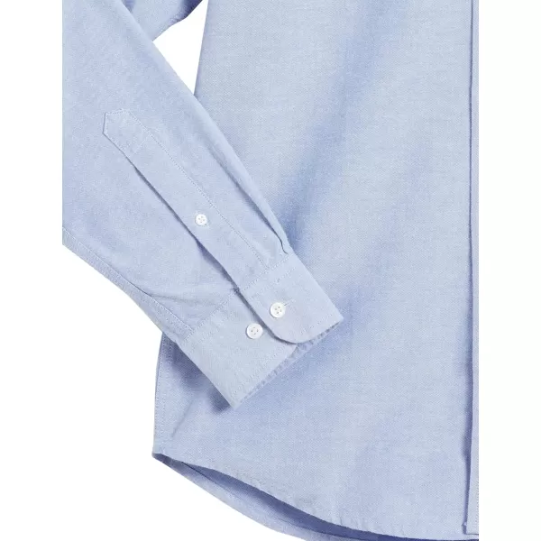 Amazon Essentials Mens LongSleeve RegularFit Stretch Oxford Shirt Available in Big  TallPowder Blue