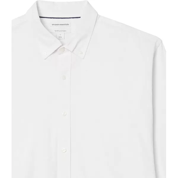 Amazon Essentials Mens LongSleeve RegularFit Stretch Oxford Shirt Available in Big  TallWhite