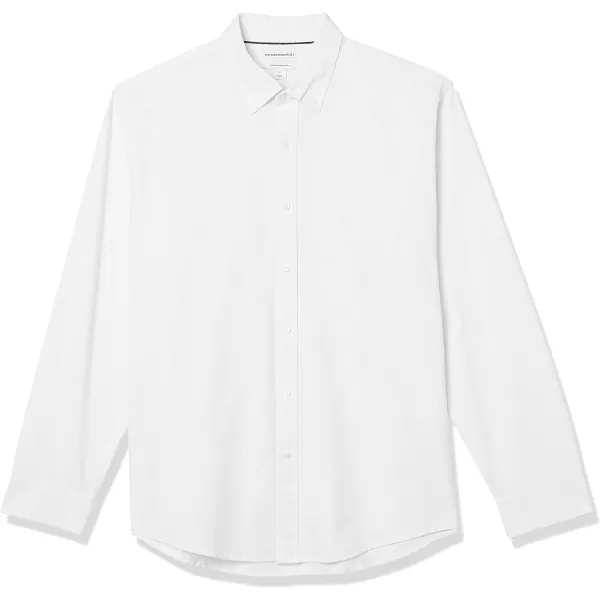 Amazon Essentials Mens LongSleeve RegularFit Stretch Oxford Shirt Available in Big  TallWhite