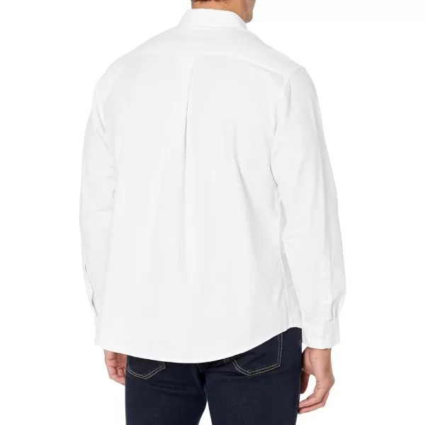 Amazon Essentials Mens LongSleeve RegularFit Stretch Oxford Shirt Available in Big  TallWhite