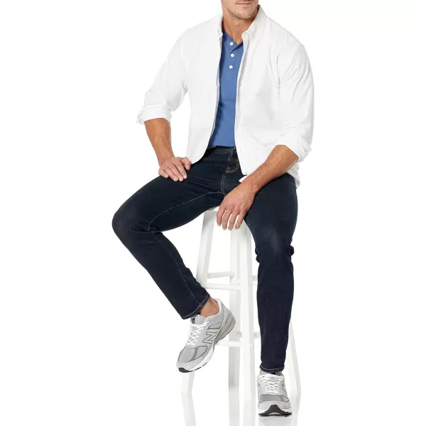 Amazon Essentials Mens LongSleeve RegularFit Stretch Oxford Shirt Available in Big  TallWhite