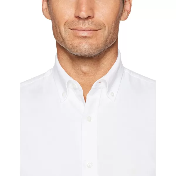 Amazon Essentials Mens LongSleeve RegularFit Stretch Oxford Shirt Available in Big  TallWhite