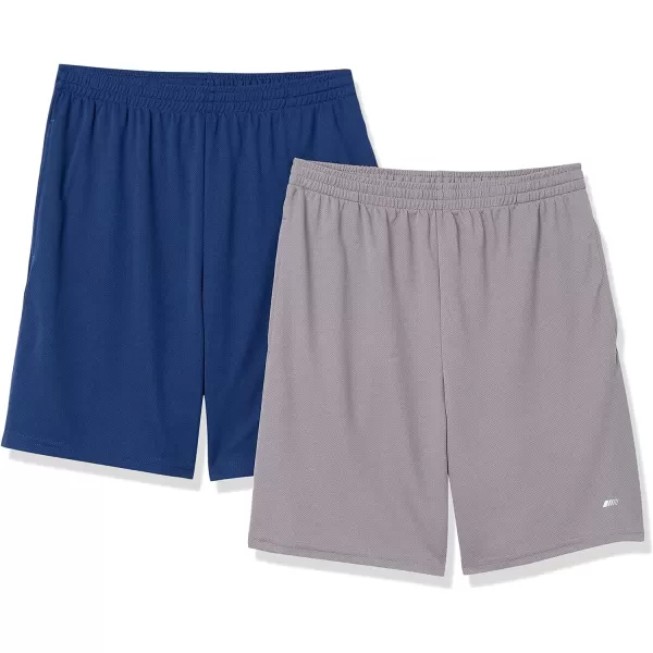 Amazon Essentials Mens Performance Tech LooseFit Shorts Available in Big amp Tall MultipacksGreyNavy