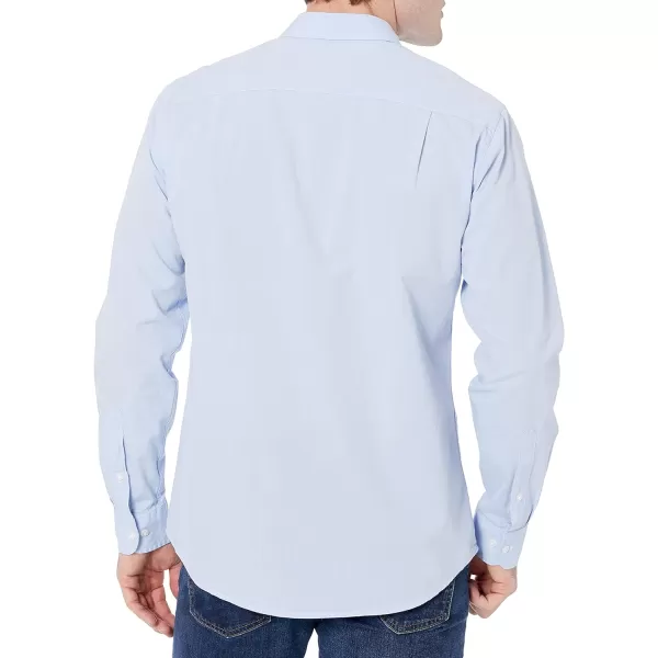 Amazon Essentials Mens RegularFit LongSleeve Casual Poplin ShirtLight Blue