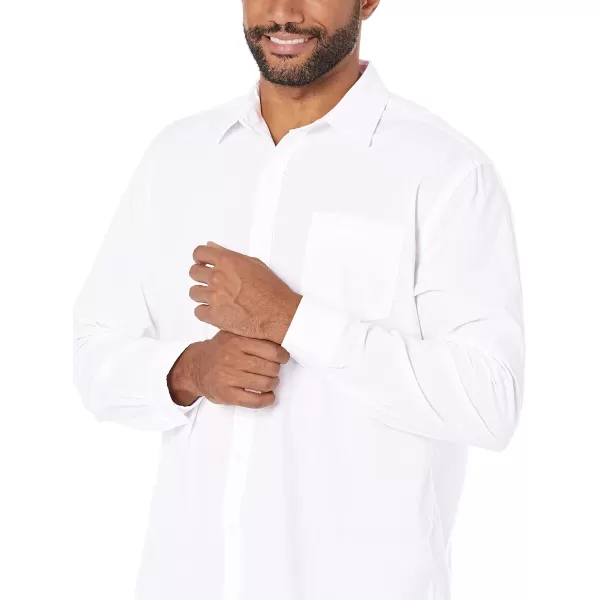 Amazon Essentials Mens RegularFit LongSleeve Casual Poplin ShirtWhite