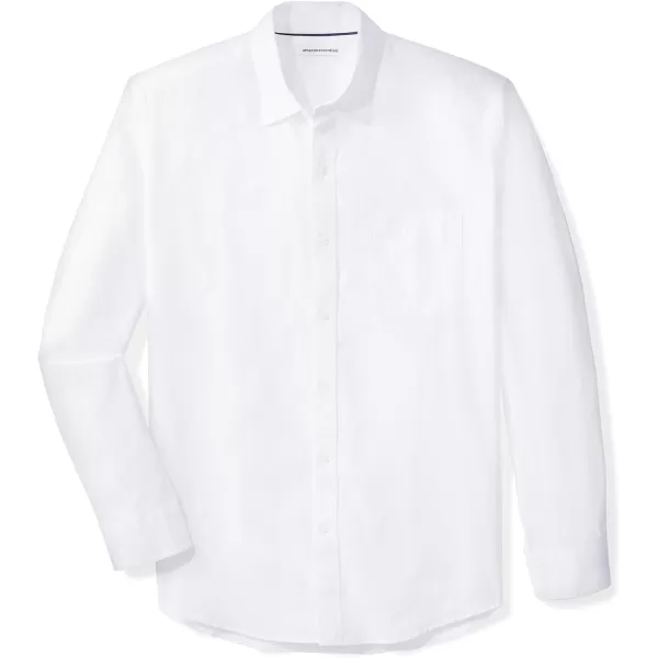 Amazon Essentials Mens RegularFit LongSleeve Casual Poplin ShirtWhite