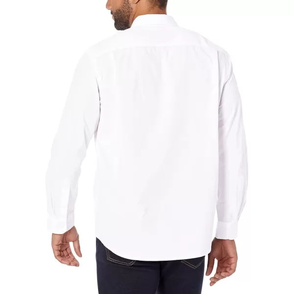 Amazon Essentials Mens RegularFit LongSleeve Casual Poplin ShirtWhite