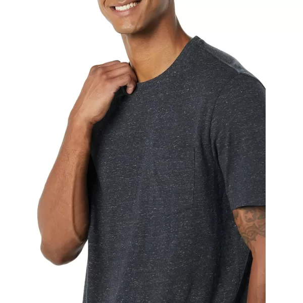 Amazon Essentials Mens RegularFit ShortSleeve Crewneck Pocket TShirt Pack of 2BlackCharcoal Heather