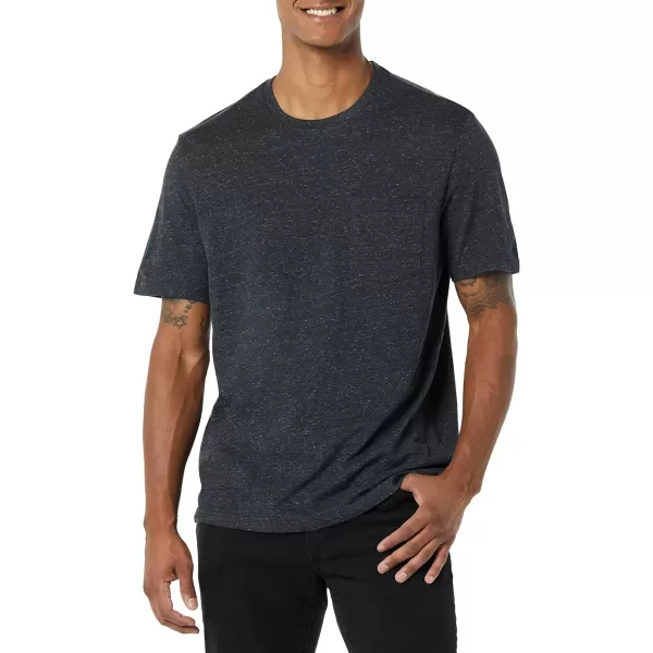 Amazon Essentials Mens RegularFit ShortSleeve Crewneck Pocket TShirt Pack of 2BlackCharcoal Heather