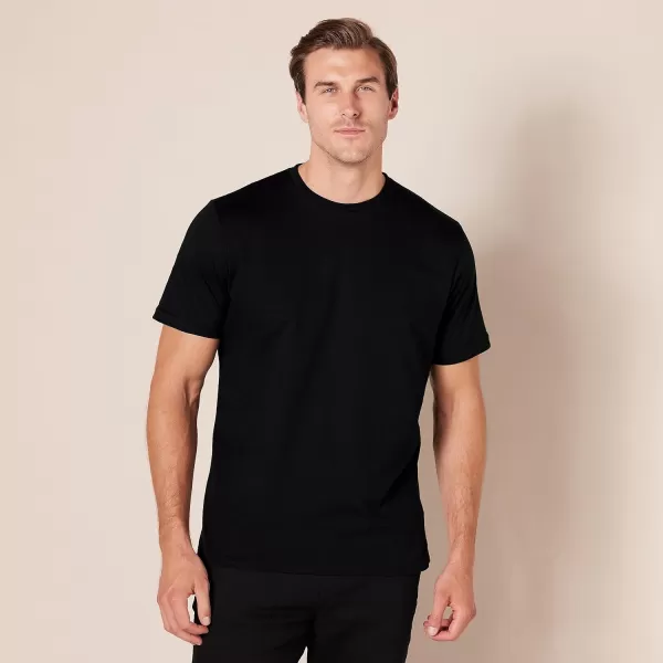 Amazon Essentials Mens SlimFit ShortSleeve Crewneck TShirt Pack of 2Black No Pocket