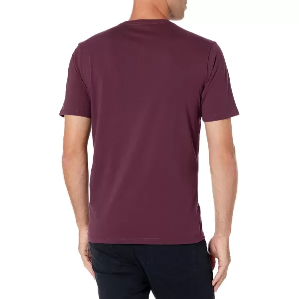 Amazon Essentials Mens SlimFit ShortSleeve Crewneck TShirt Pack of 2Charcoal HeatherBurgundy No Pocket