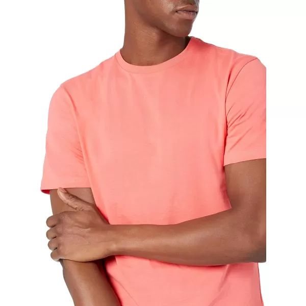 Amazon Essentials Mens SlimFit ShortSleeve Crewneck TShirt Pack of 2Coral PinkDark Navy No Pocket