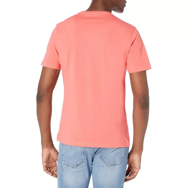 Amazon Essentials Mens SlimFit ShortSleeve Crewneck TShirt Pack of 2Coral PinkDark Navy No Pocket