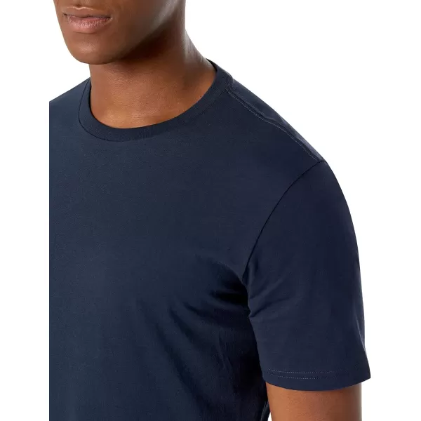 Amazon Essentials Mens SlimFit ShortSleeve Crewneck TShirt Pack of 2Dark Navy No Pocket