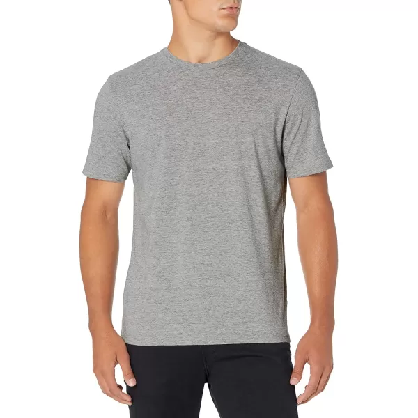 Amazon Essentials Mens SlimFit ShortSleeve Crewneck TShirt Pack of 2Grey HeatherWhite No Pocket