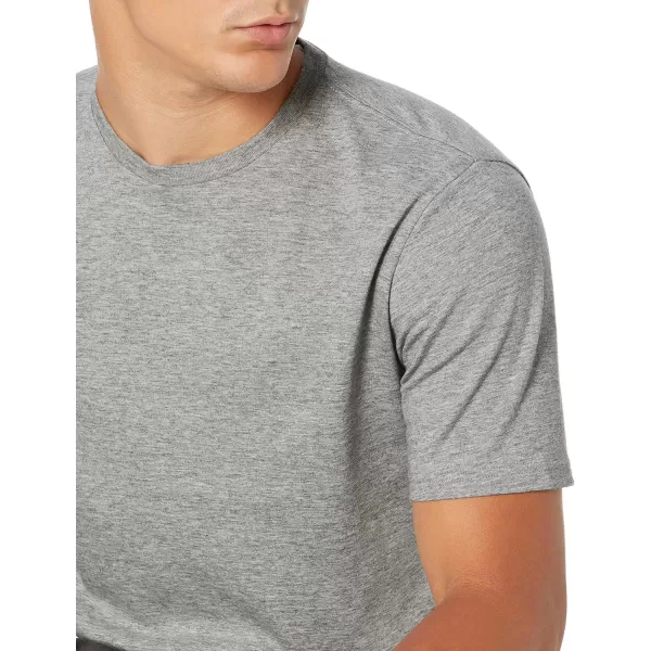 Amazon Essentials Mens SlimFit ShortSleeve Crewneck TShirt Pack of 2Grey HeatherWhite No Pocket