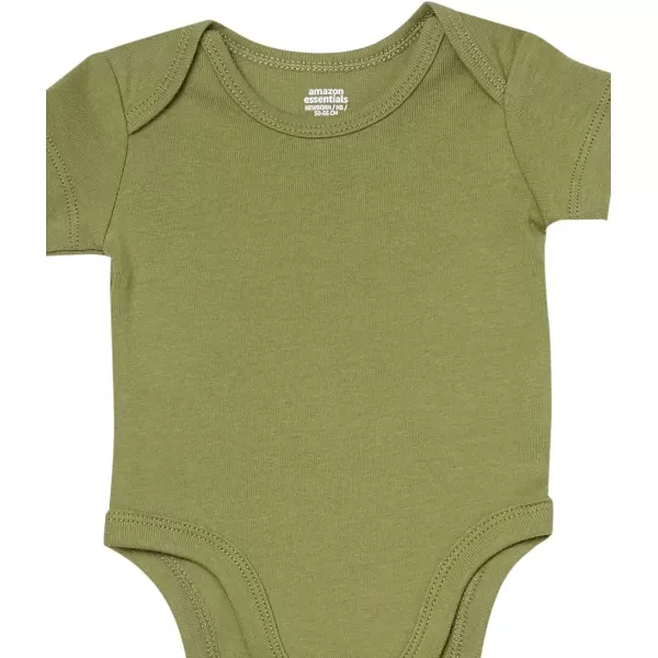 Amazon Essentials Unisex Babies ShortSleeve Bodysuits Multipacks6 Green Jungle