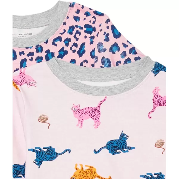 Amazon Essentials Unisex Babies Toddlers and Kids SnugFit Cotton Pajama Sleepwear Sets2 Cat Print