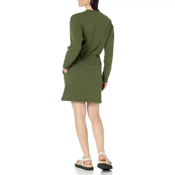 Amazon Essentials Womens Knit Waisted Sweatshirt Dress Available in Plus SizeDark Olive