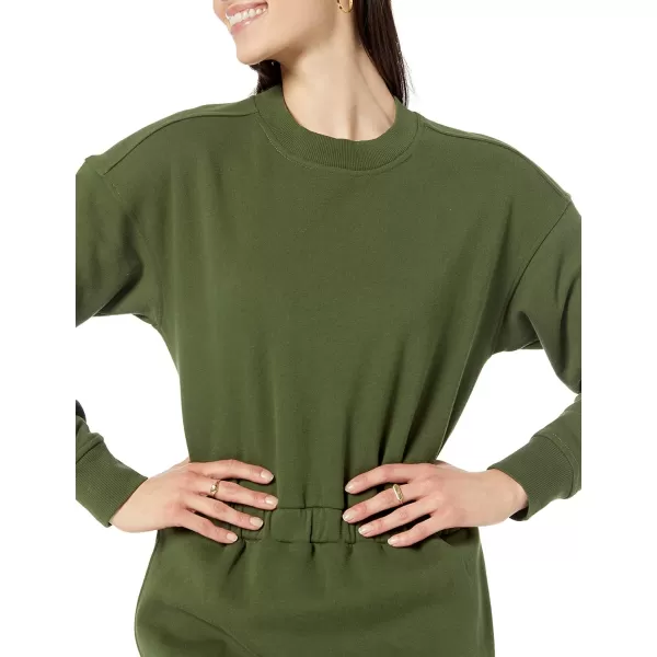 Amazon Essentials Womens Knit Waisted Sweatshirt Dress Available in Plus SizeDark Olive