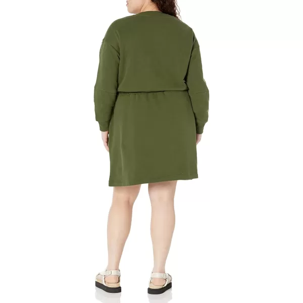 Amazon Essentials Womens Knit Waisted Sweatshirt Dress Available in Plus SizeDark Olive