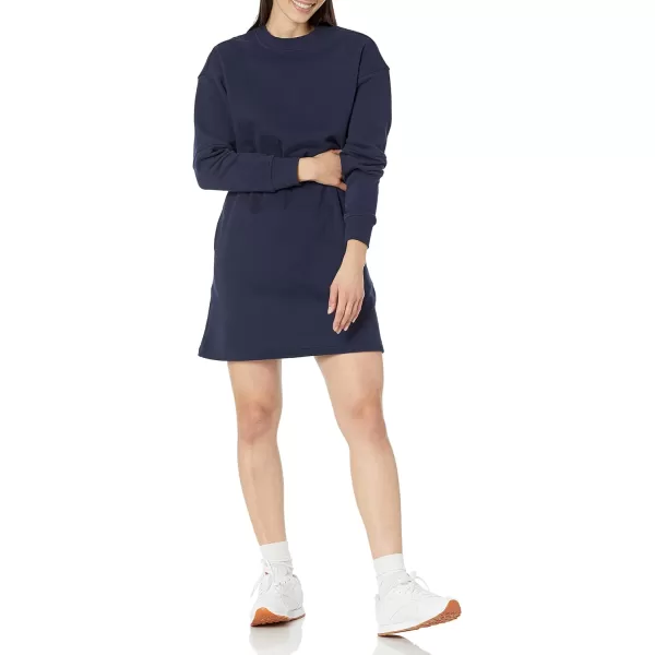 Amazon Essentials Womens Knit Waisted Sweatshirt Dress Available in Plus SizeNavy