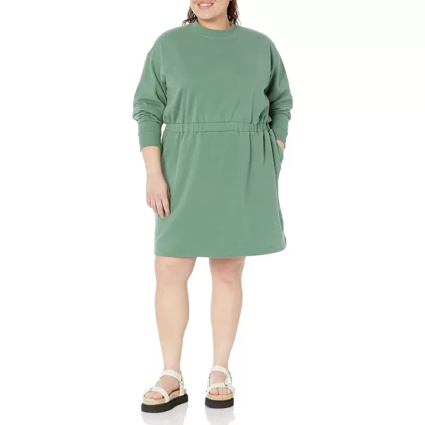 Amazon Essentials Womens Knit Waisted Sweatshirt Dress Available in Plus SizeSage Green