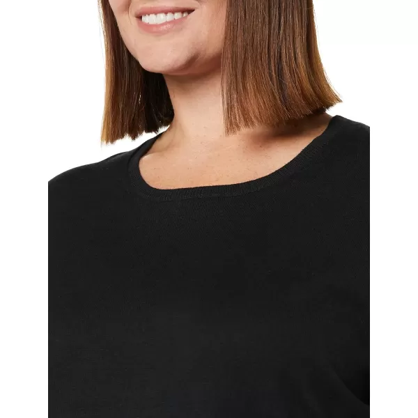 Amazon Essentials Womens Lightweight LongSleeve ScoopNeck Tunic Sweater Available in Plus SizeBlack