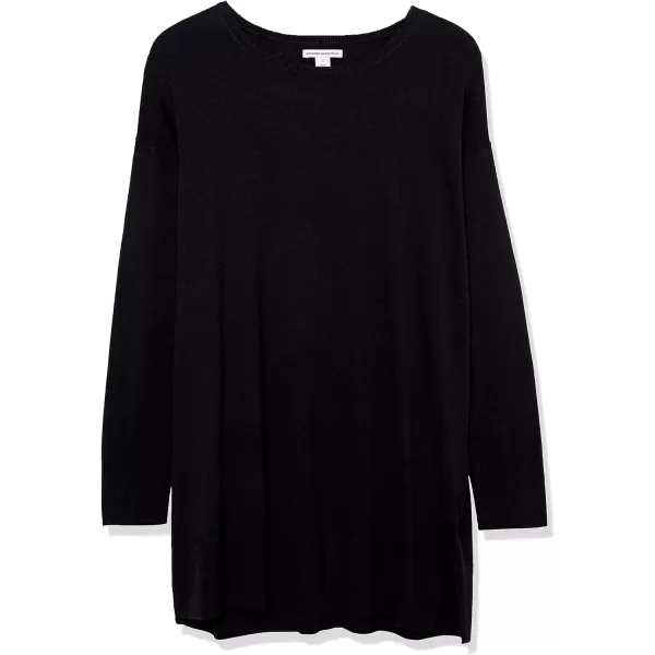 Amazon Essentials Womens Lightweight LongSleeve ScoopNeck Tunic Sweater Available in Plus SizeBlack