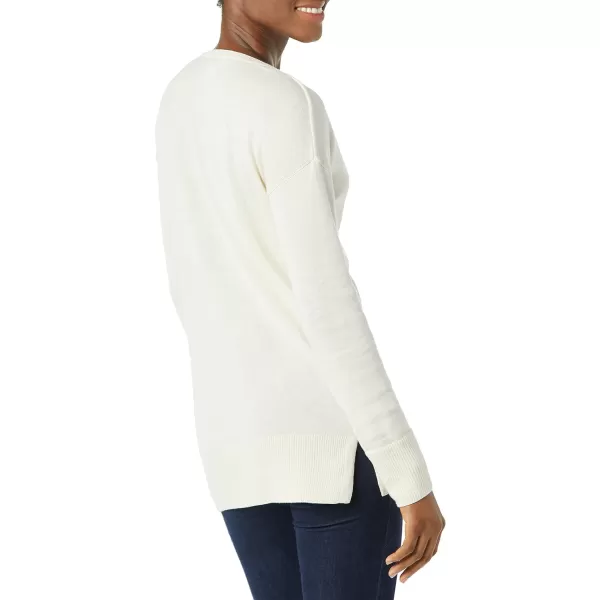 Amazon Essentials Womens Lightweight LongSleeve ScoopNeck Tunic Sweater Available in Plus SizeEcru