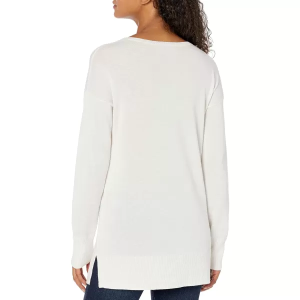 Amazon Essentials Womens Lightweight LongSleeve ScoopNeck Tunic Sweater Available in Plus SizeIvory