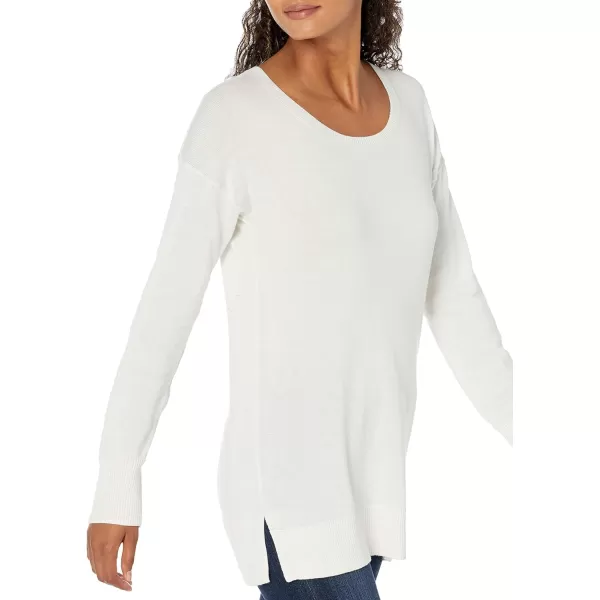 Amazon Essentials Womens Lightweight LongSleeve ScoopNeck Tunic Sweater Available in Plus SizeIvory