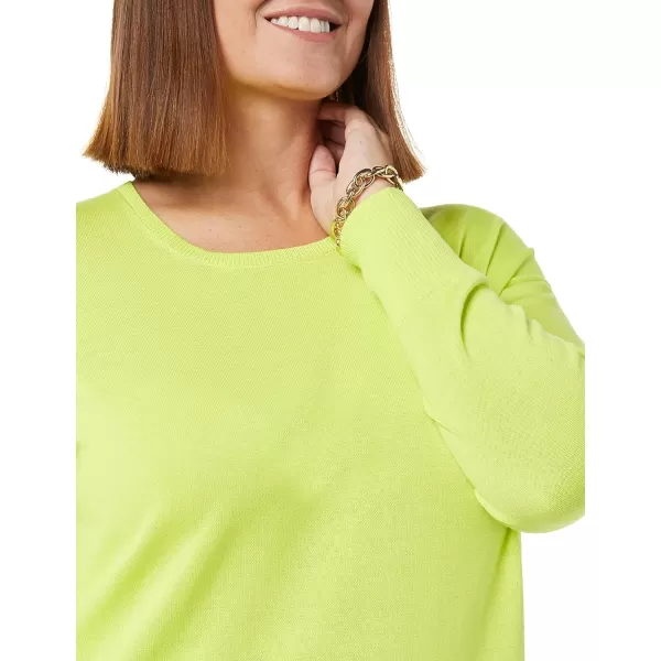 Amazon Essentials Womens Lightweight LongSleeve ScoopNeck Tunic Sweater Available in Plus SizeLime Green