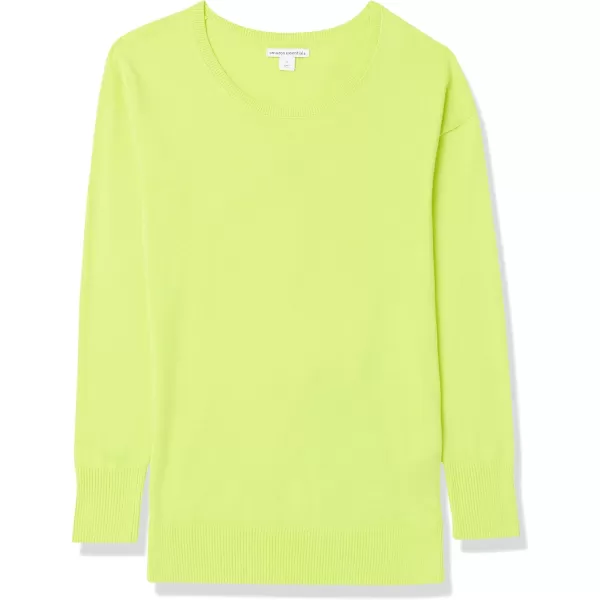 Amazon Essentials Womens Lightweight LongSleeve ScoopNeck Tunic Sweater Available in Plus SizeLime Green