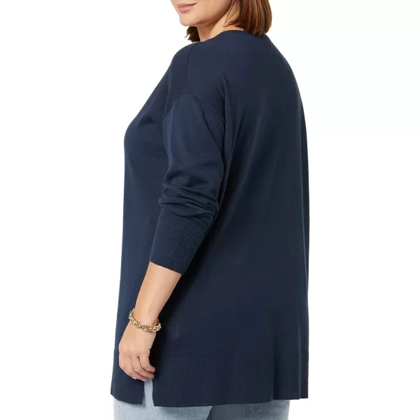 Amazon Essentials Womens Lightweight LongSleeve ScoopNeck Tunic Sweater Available in Plus SizeNavy