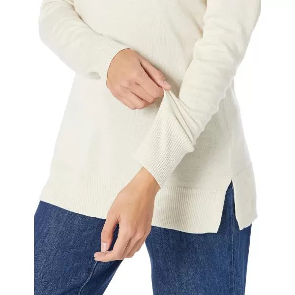 Amazon Essentials Womens Lightweight LongSleeve ScoopNeck Tunic Sweater Available in Plus SizeOatmeal Heather