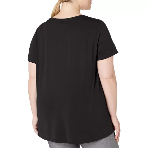 Amazon Essentials Womens Tech Stretch ShortSleeve Crewneck TShirt Available in Plus Size Multipacks1 Black