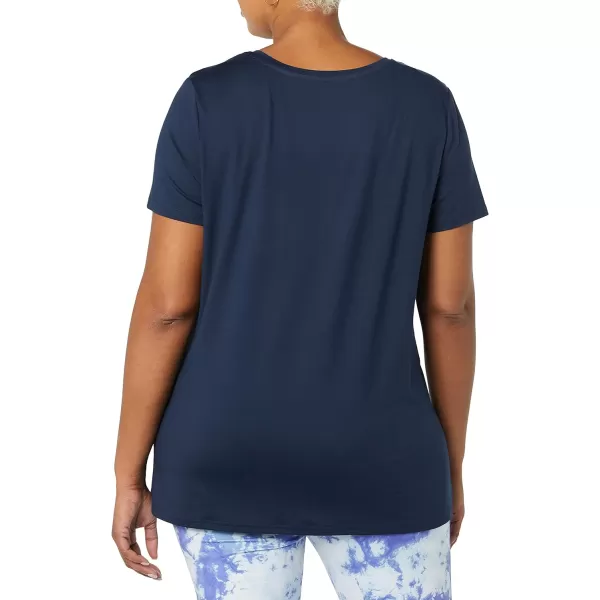 Amazon Essentials Womens Tech Stretch ShortSleeve Crewneck TShirt Available in Plus Size Multipacks1 Navy