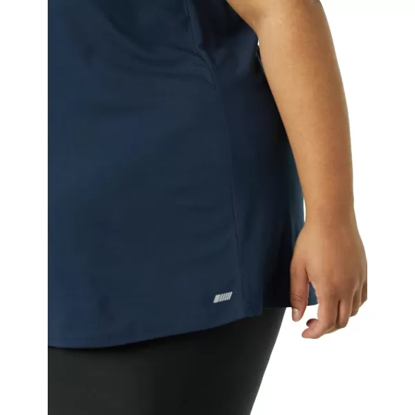 Amazon Essentials Womens Tech Stretch ShortSleeve Crewneck TShirt Available in Plus Size Multipacks1 Navy