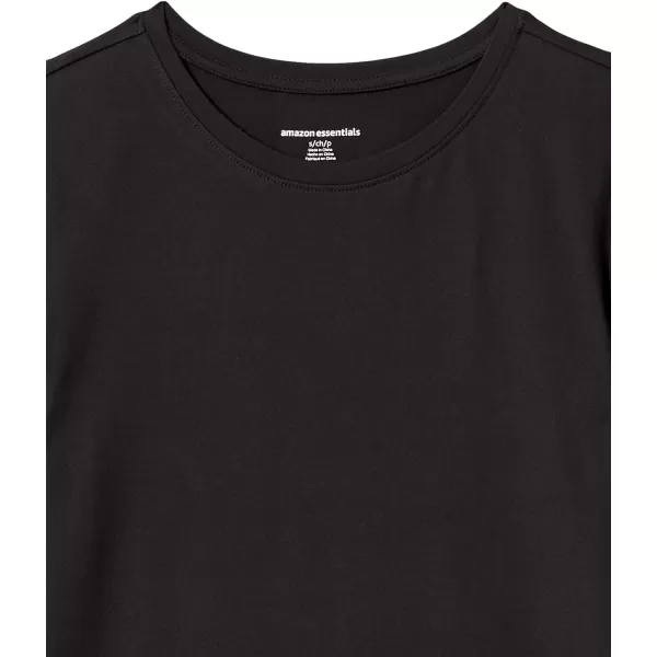 Amazon Essentials Womens Tech Stretch ShortSleeve Crewneck TShirt Available in Plus Size Multipacks2 BlackBurgundy Space Dye