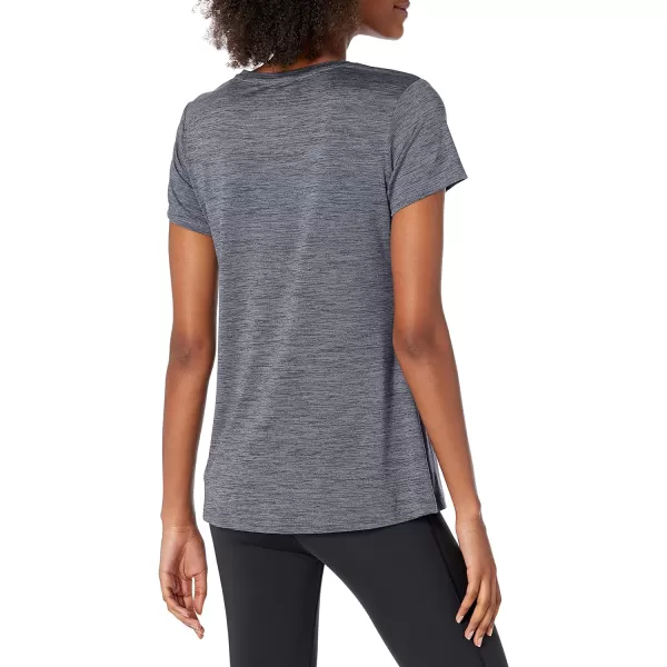 Amazon Essentials Womens Tech Stretch ShortSleeve Crewneck TShirt Available in Plus Size Multipacks2 Dark Grey Space DyeRaspberry Space Dye